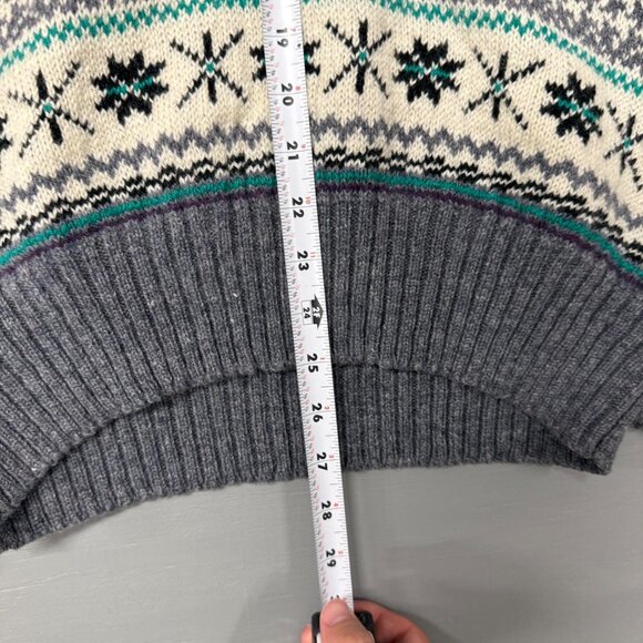 NEW Cattivo Houndstooth Retro Multicolor V‎ Neck Wool Grey Sweater 90s XL - Picture 6 of 6